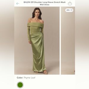 BHLDN Thyme Leaf Off-Shoulder Maxi Dress